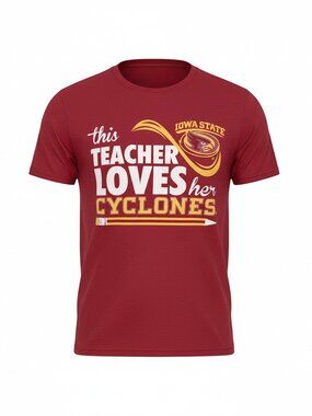 Iowa State Cyclones Teacher T Shirt Gildan Softstyle Red Medium